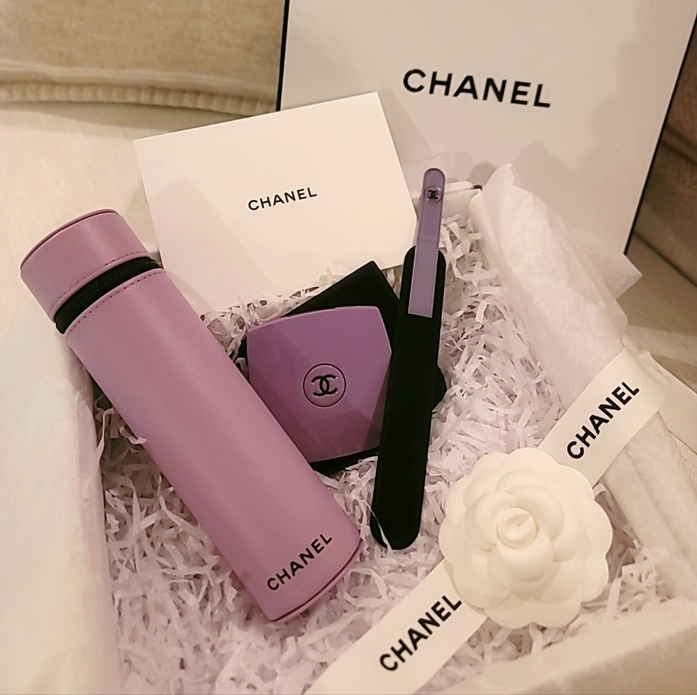 Immortelle Purple Chanel Brush Set, Mirror & Nail File
